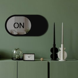 Wallity Ozgl510 Espejo Decorativo Ahumado 60 x 30 cm con Bandas de Doble Cara Elegante y Moderno